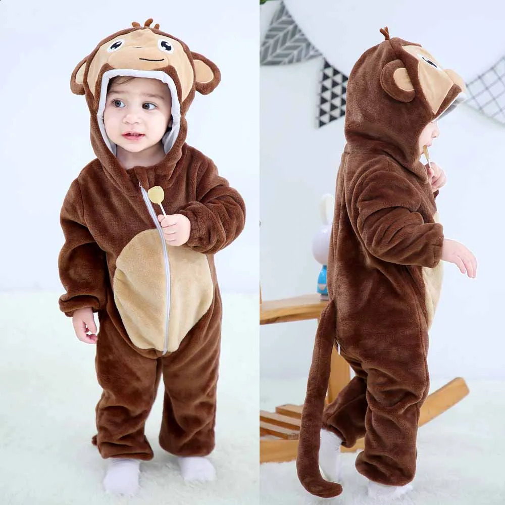 Baby winter clothes baby pajamas onepiece hooded jumpsuit toddler girls unicorn childrens Kigurumi 240925