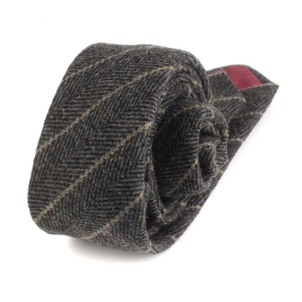 Mens striped wool tie high-quality narrow wool tie 6cm mens tie ultra-thin Gro collar Y240925