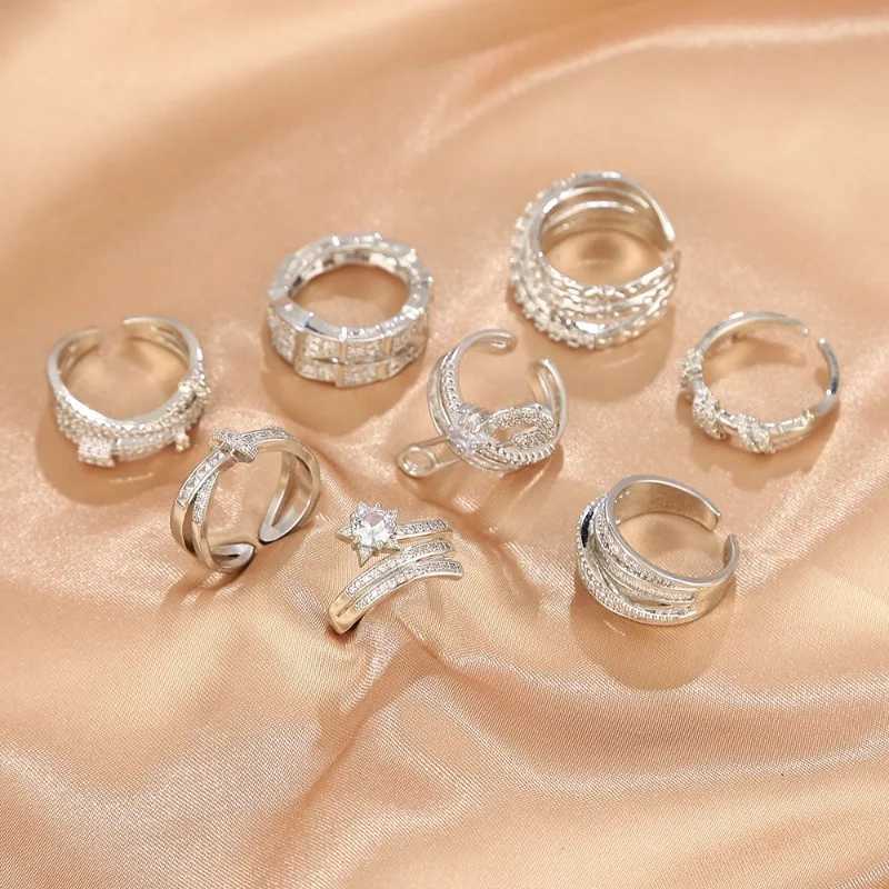 2024 Womens Luxury Crystal Ring Silver Zirconia Wedding Engagement Ring Accessories Size Lucky Ring Womens Handmade Jewelry W240925