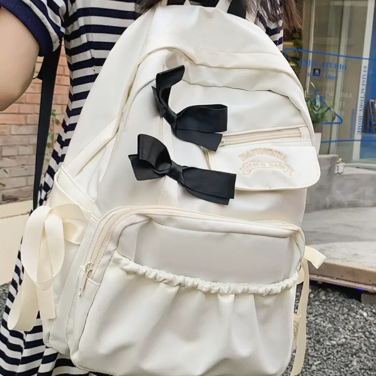 Designer backpack with high aesthetic value for girls, bow shaped backpack 2024 new model