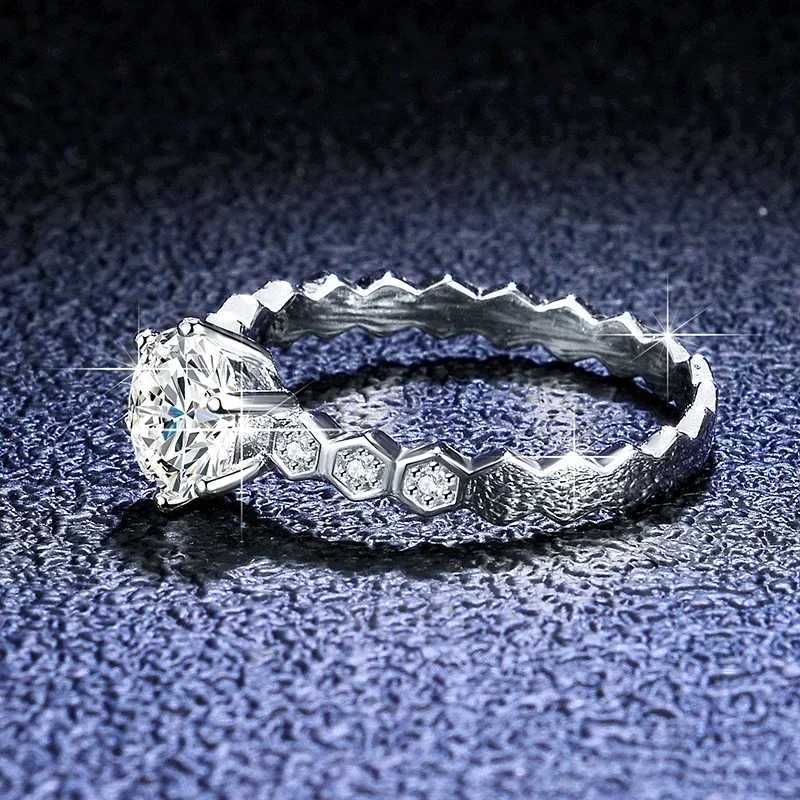 Luxury PT950 Platinum Ring with New Visual Design 1 Carat Silica Diamond Ring Womens Bridal Eternal Jewelry Wedding Band W240925