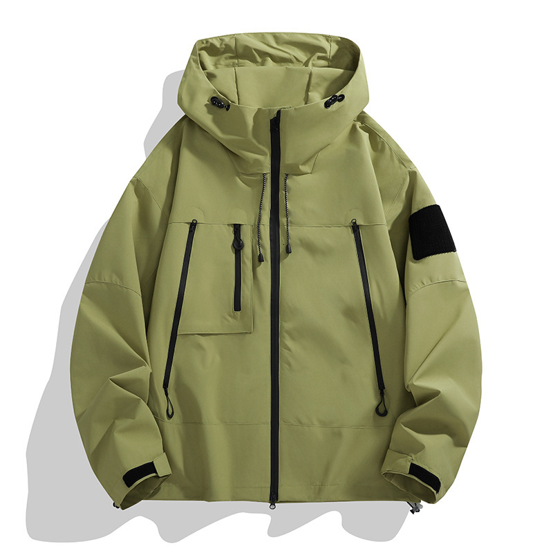 outdoor designer jacket, men's windproof and waterproof mountain style assault suit, workwear, hooded jacket, couple fishing and mountaineering s