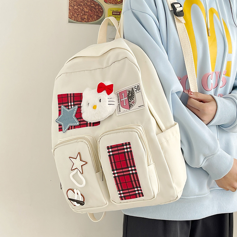2024 New Korean Edition Youth Large Capacity Women's Backpack Shoulder Bag