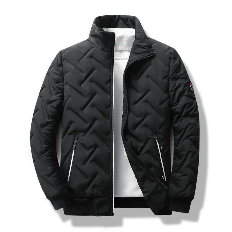 Mens winter new standing collar cotton dress casual short trend thick warm baseball cool jacket Y240925