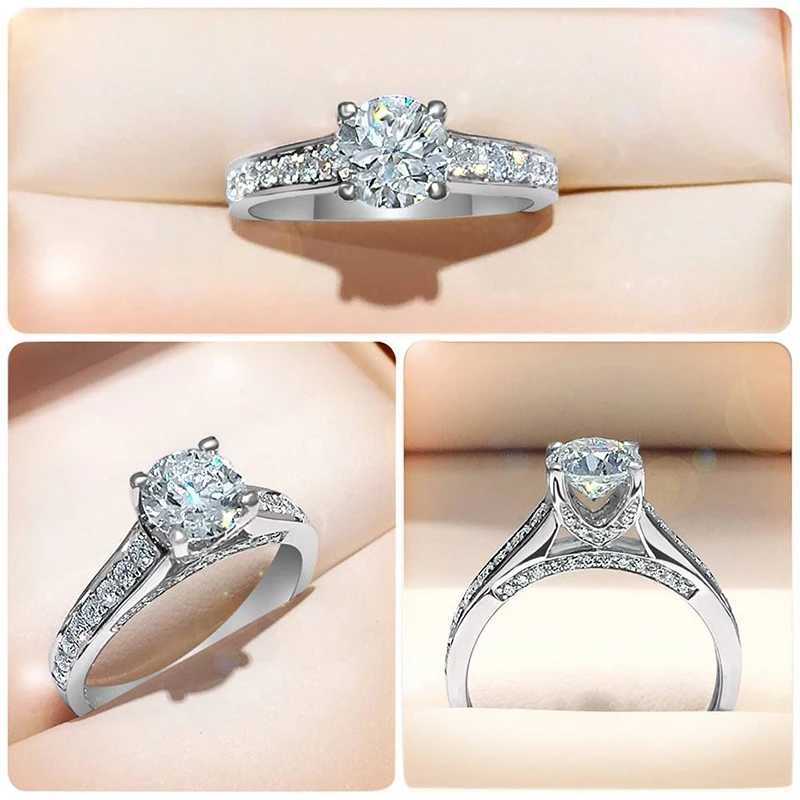 Huitan Classic Womens Wedding Ring Mosaic AAA White Cubic Zirconia Elegant Womens Proposal Engagement Ring Eternal Jewelry W240925