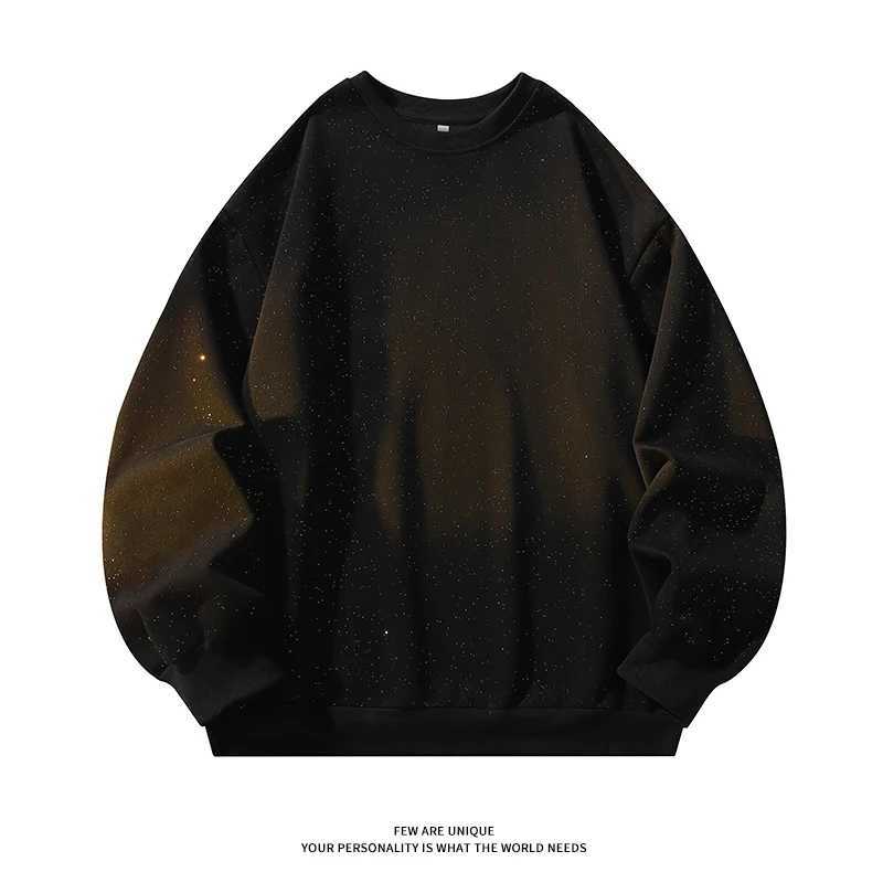 Mens Glitter Sweatshirt Galaxy Solid Colour Pullover Round Neck Man Women Sparkly Sweatshirts 2024 Spring Clothes Fine FlashX240925