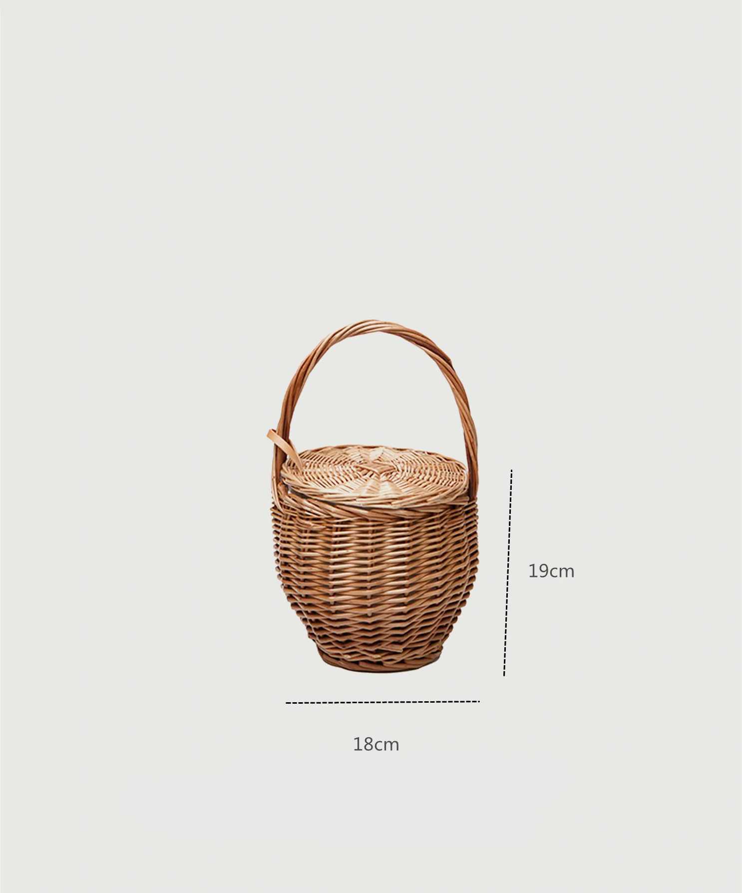 Wicker basket bag women summer beach natural rattan str bucket totes handmade woven handbag new M240925