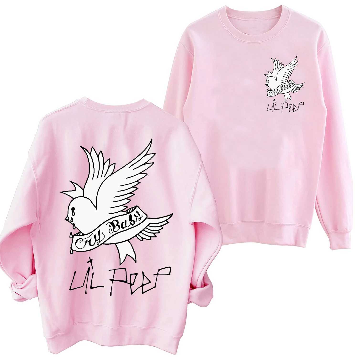 Lil Peep Cry Baby Sweatshirt Harajuku Hip Hop Round Neck Long Sleeve Oversized Hoodie Fans GiftX240925