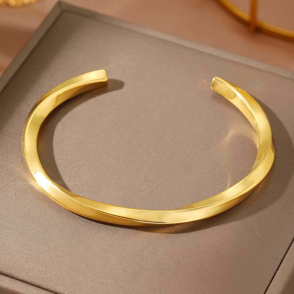 Stainless Steel Bracelets Minimalist Temperament Adjustable opening Fine Bracelet For Women Jewelry Banquet Personality DesignrX240925