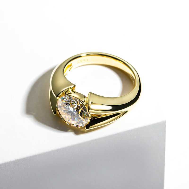 3 carat Moissanite ring 925 sterling silver womens yellow wedding band engagement gift W240925