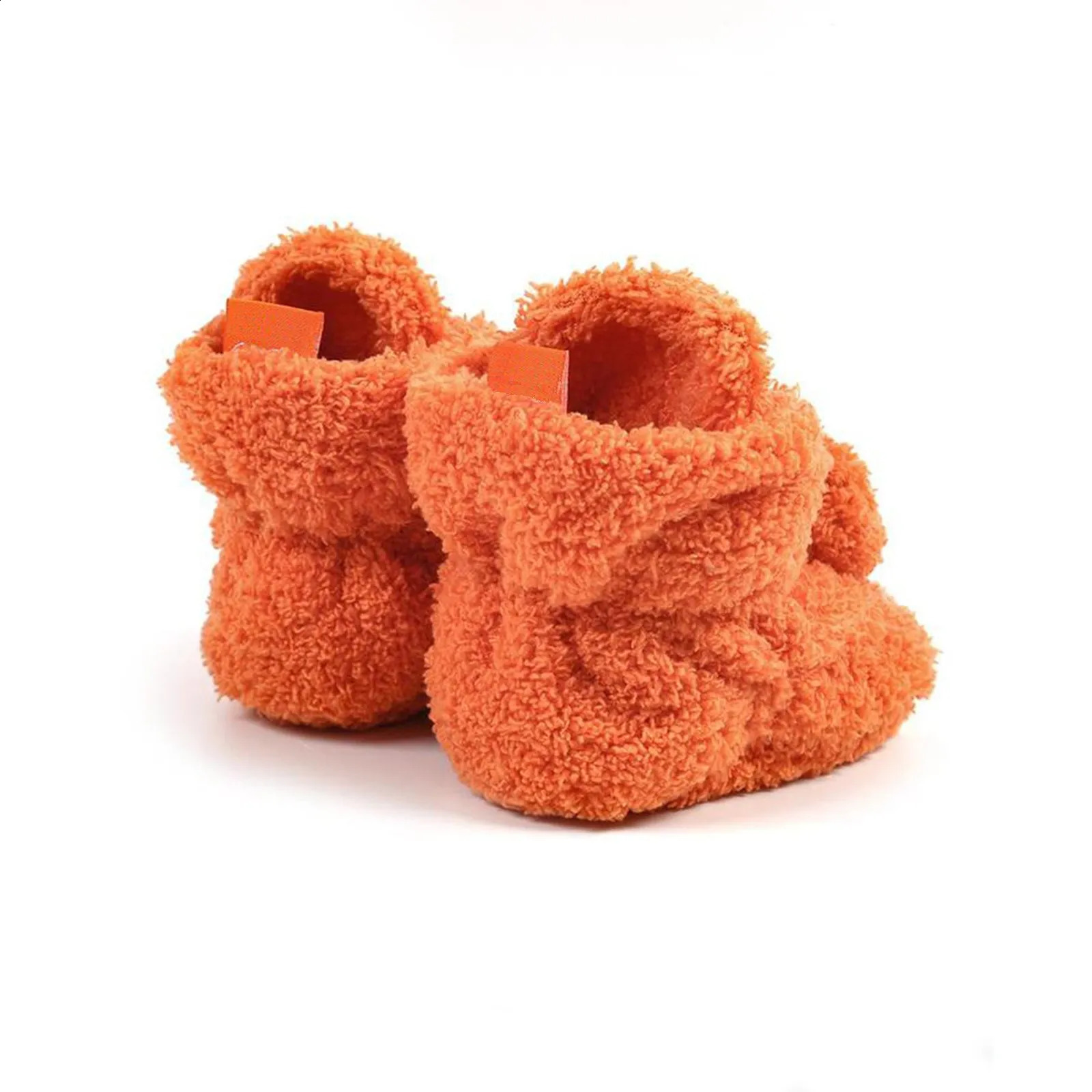 Baby plush slider Halloween pumpkin girl boy boots warm baby socks shoes comfortable pre walker 240925