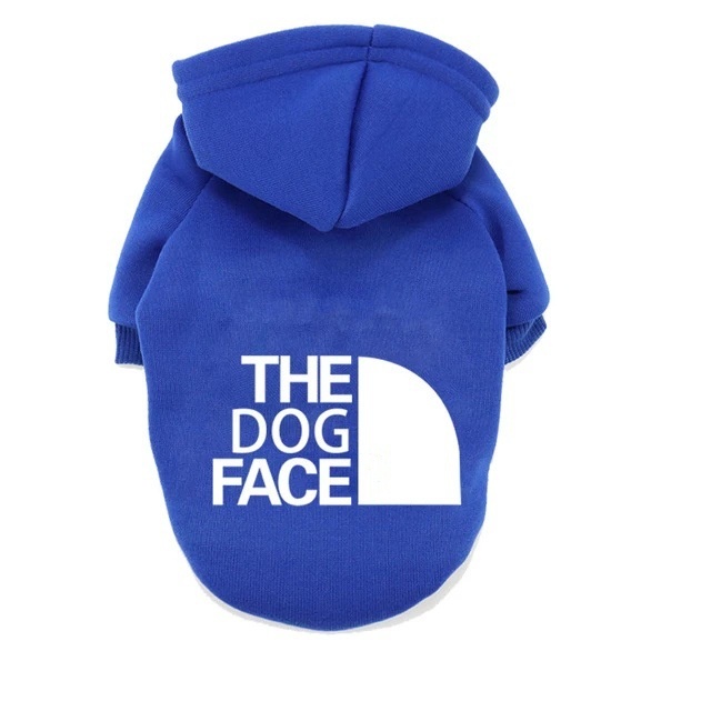 Dog Hoodie The Dog Face Printed Sweatshirt Warm Dog Sweater Solid Colors Dog Clothes Apparel with Hood Pet Clothes and Sweater Coat All in One CH275 a
