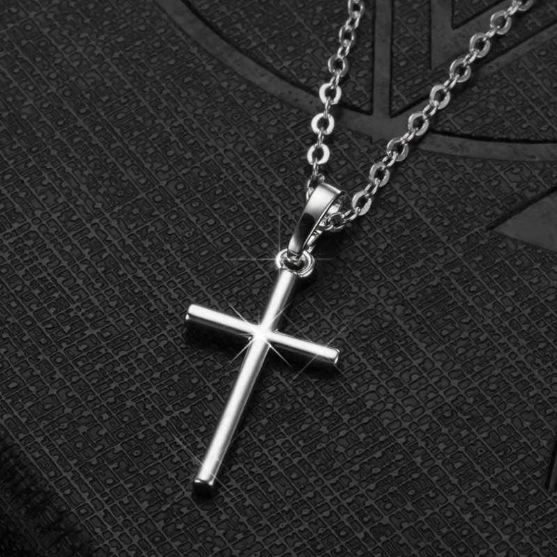 Minimalist Cross Necklace Women Pendant Simple Gold Color Chain Metal Jewelry Clavicle Choker Men Couple Party Daily GiftsXJ250121