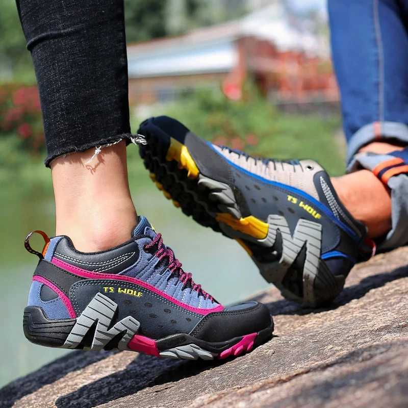 Outdoor ShoesOutdoor Lover Shoes Men Waterproof Hiking Shoes Mountain Boots Genuine Leather Woodland Hunting Tactical Shoes Z240924
