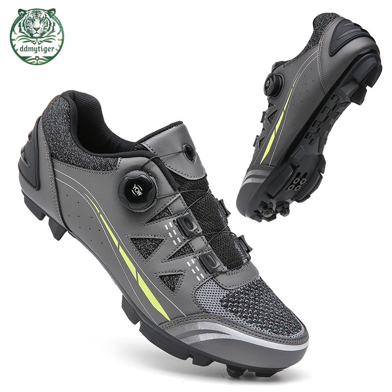 ddmytiger New Road Self locking with Hard Sole Mountain Shoes, Power Assisted Bike Locking Shoes for Men's Cycling black A ddmythur