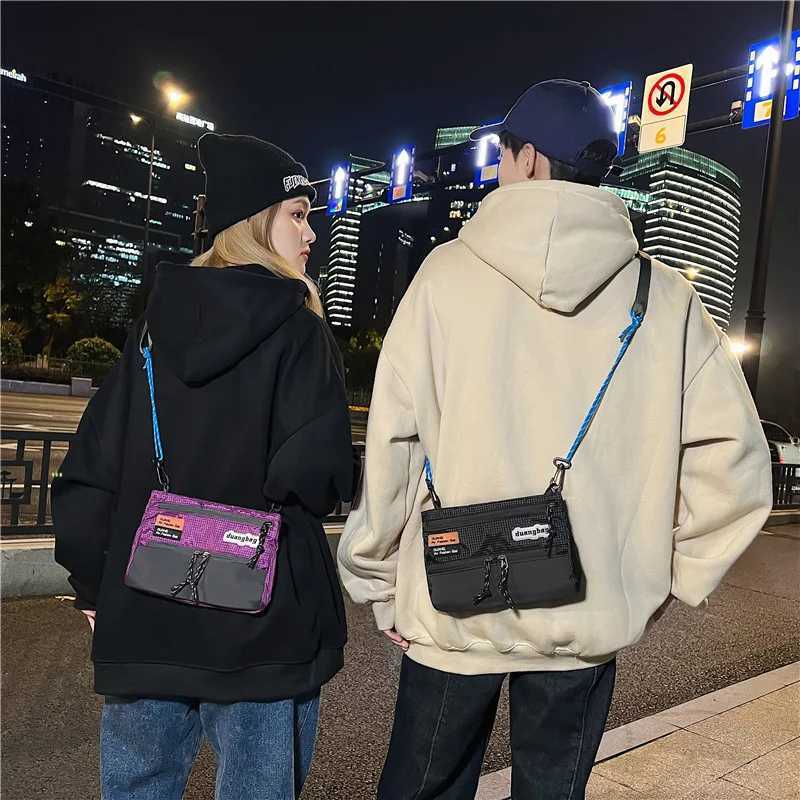 Trendy Brand Mini Crossbody Bag Men Nyl Plaid Ch Pack Couple Light Shoulder Mobile Phe Bag Male Travel Hiking Storage Bag Z250814