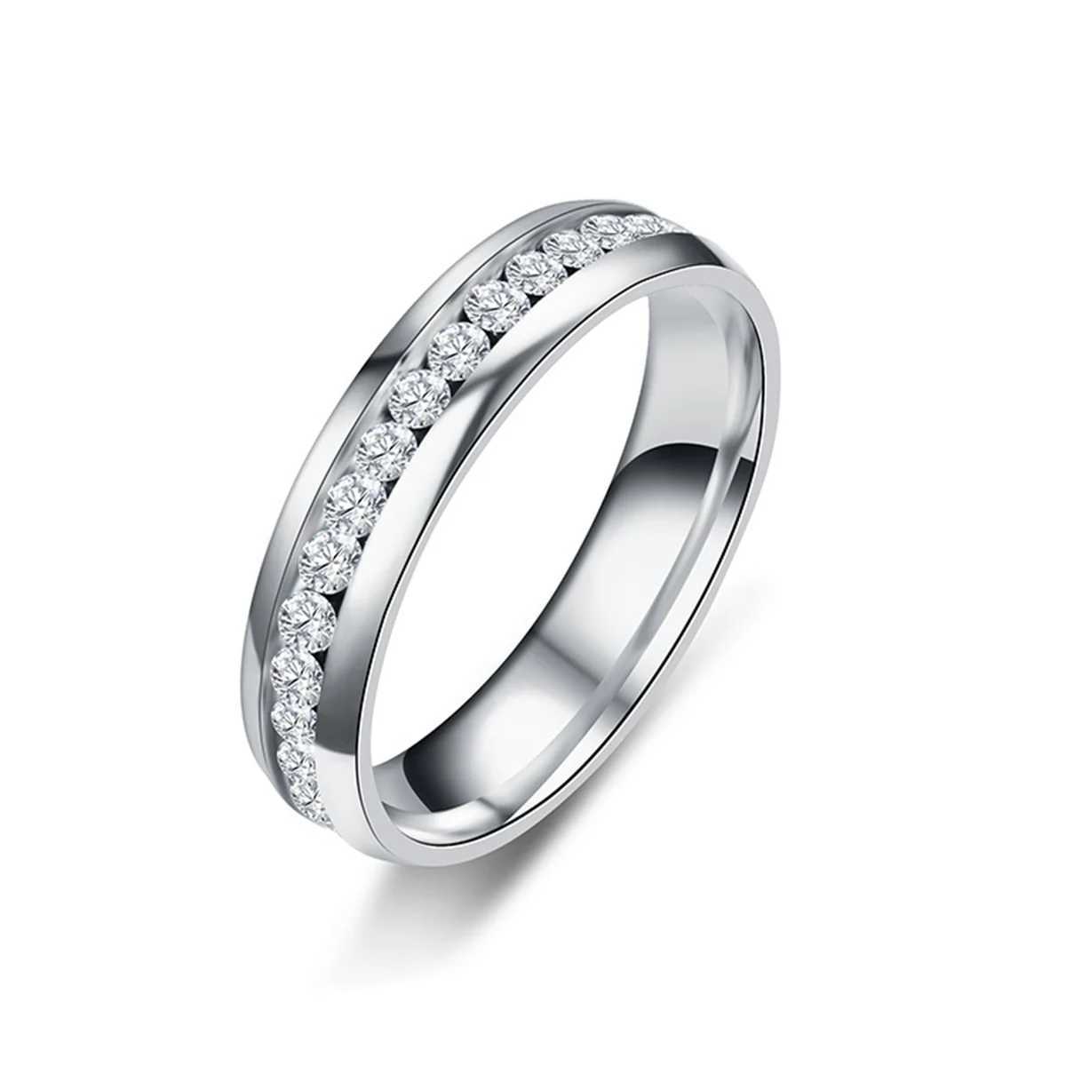 Cute vintage stainless steel ring Anel inlay reshapes brides engagement and wedding ring womens Christmas gift fashionable jewelry W240925