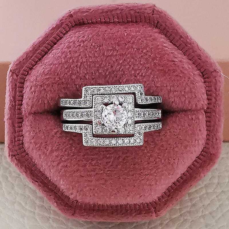 2023 New Luxury Retro Silver Engagement and Wedding Ring Set for Women High Quality Gifts and Jewelry Bulk Sales R4991 W240925