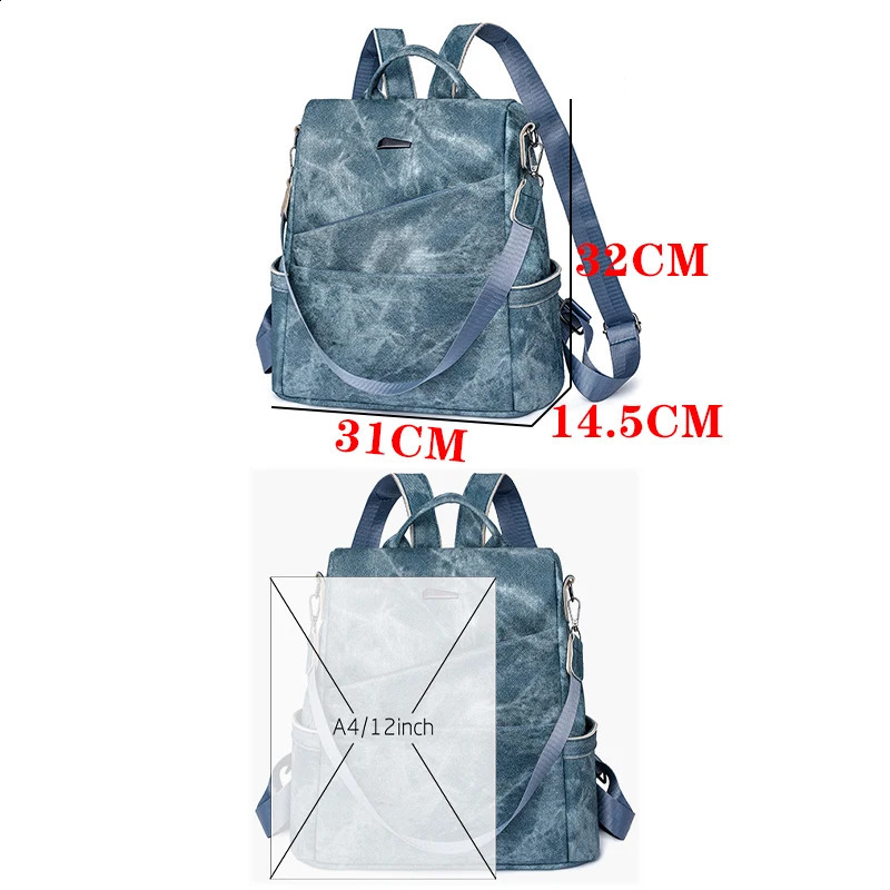 High quality womens leather backpack casual Knapsack large capacity college student 240724