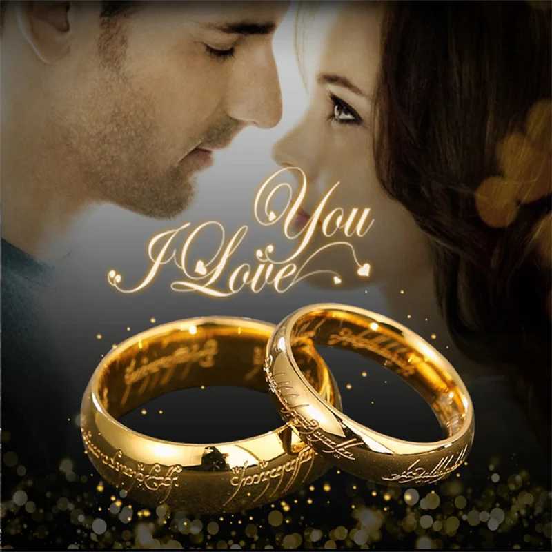 One Ring of Power 3D Carving Exquisite Wedding Ring Lover Womens Fashion Jewelry Celebrity Mens Ring Dominates Wholesale W240925
