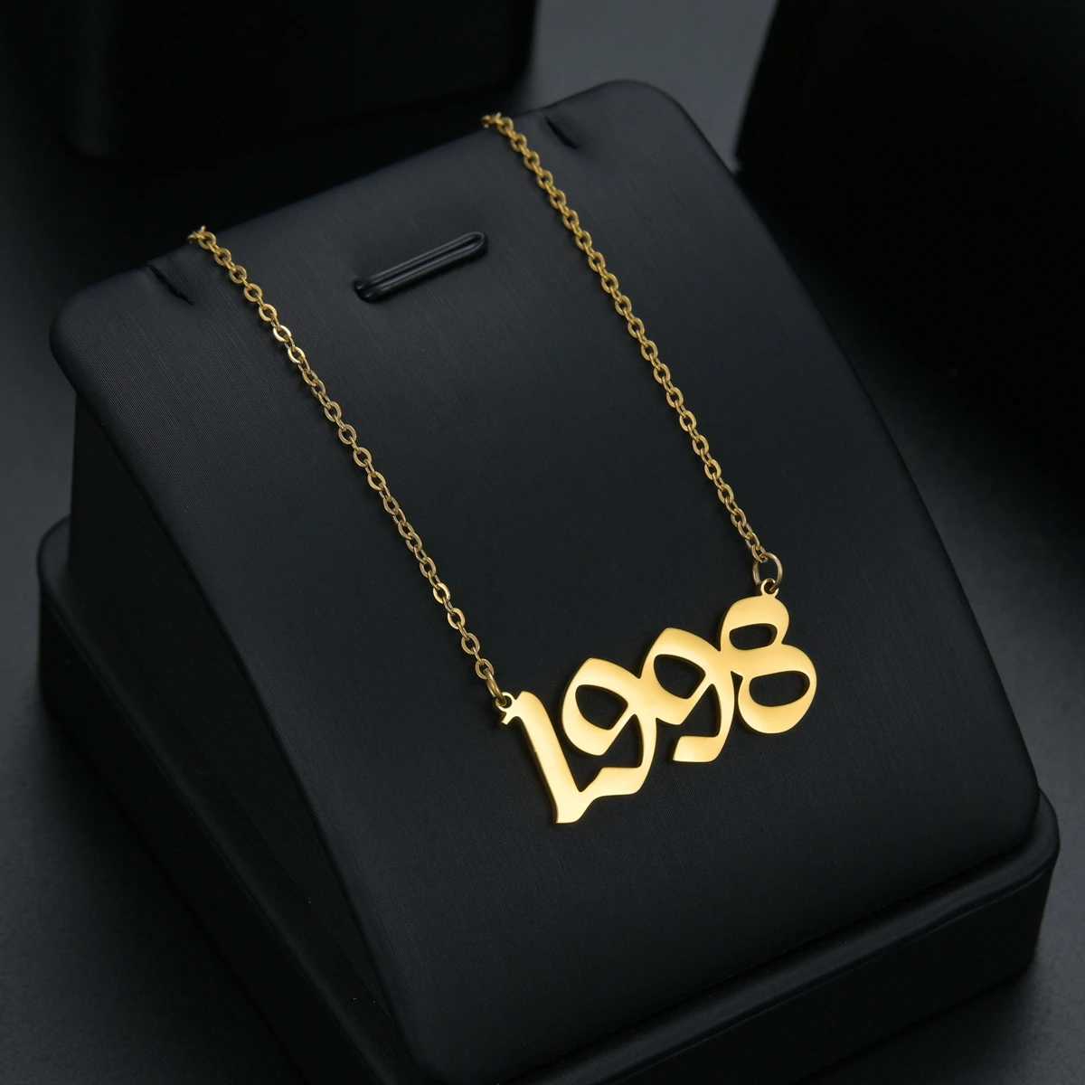 Stainless Steel Birth Year Necklaces For Women Men Gold Silver Color Neck Chain Choker Male Female Pendant Necklace JewelryXJ250121
