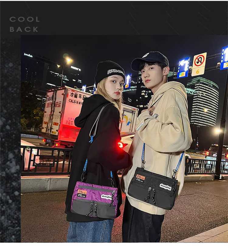 Trendy Brand Mini Crossbody Bag Men Nyl Plaid Ch Pack Couple Light Shoulder Mobile Phe Bag Male Travel Hiking Storage Bag Z250814