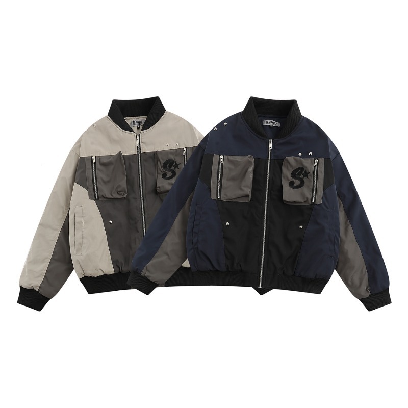 American Vibe Style Heavy Embroidered Bomber Jacket Autumn And Winter Thickened High Street Toog Loose Coat Men