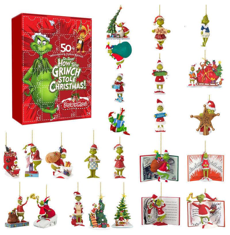 Christmas Doomsday Ornament Creative Grinch Elk Day Calendar Bd Box Pendant Acrylic
