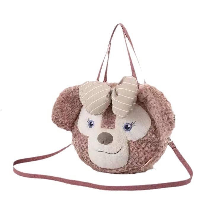 2024 New Designer Backpack Same Plush Cute Butterfly Head Slanted Women's Bag Versatile Big Face Backpack