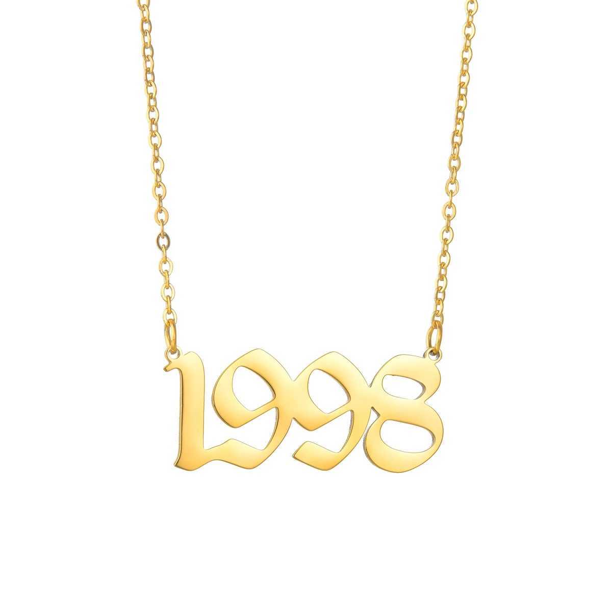 Stainless Steel Birth Year Necklaces For Women Men Gold Silver Color Neck Chain Choker Male Female Pendant Necklace JewelryXJ250121