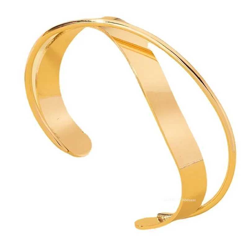 1pc Accessories for Women Smooth Wave Double Infinite Twisted Cross Open Bracelet for Girl Bangle Wedding Party Jewelry GiftX240925