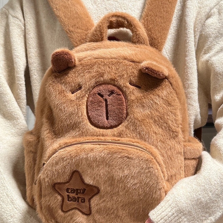 2024 new Kapibala finless porpoise cute multifunctional plush bag for female cartoon designer backpack