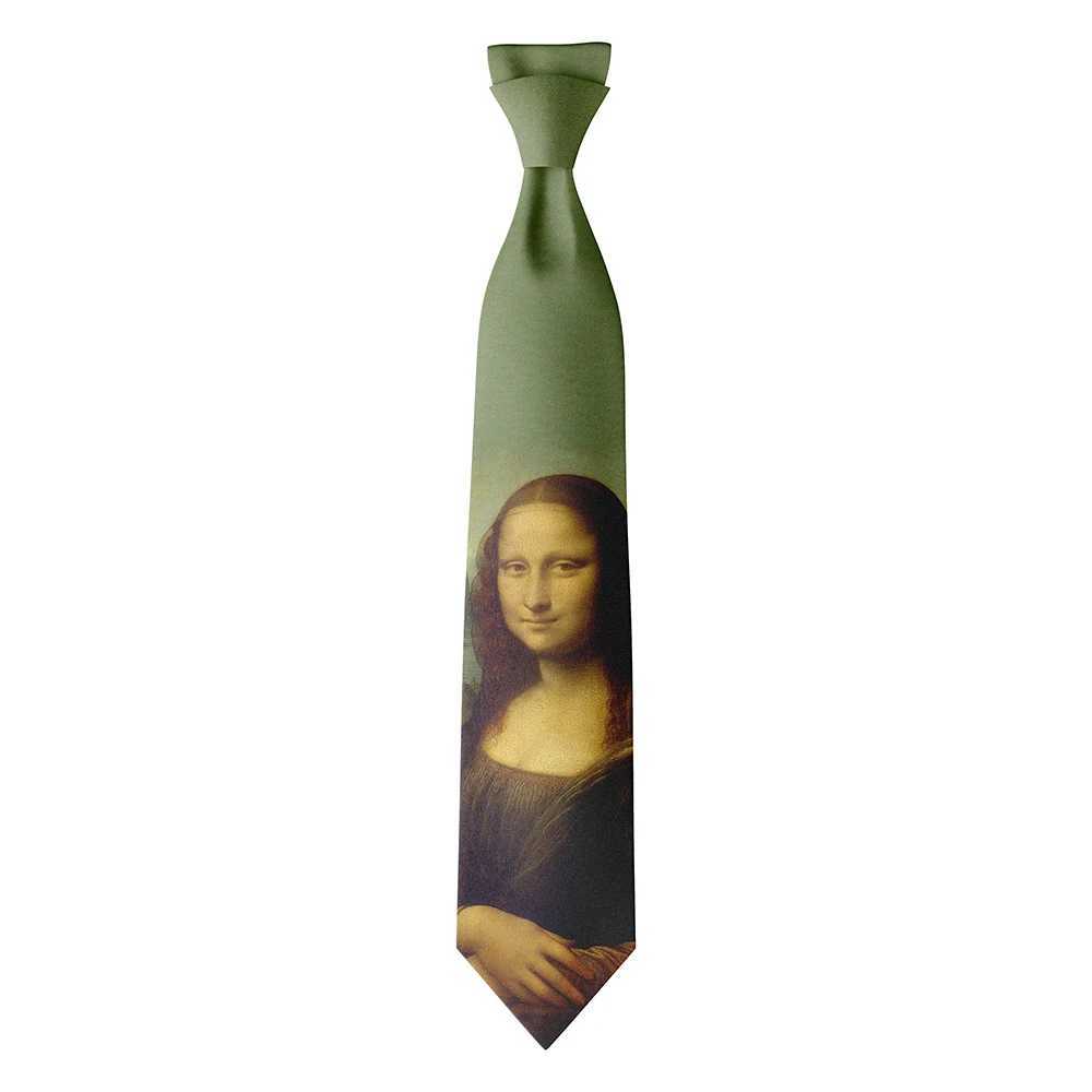 Fashion Mona Lisa Art Printed Tie for Men 8CM Polter Slim Business Formal Tie New Trend Party Date Shirt Matching Tie Y240925
