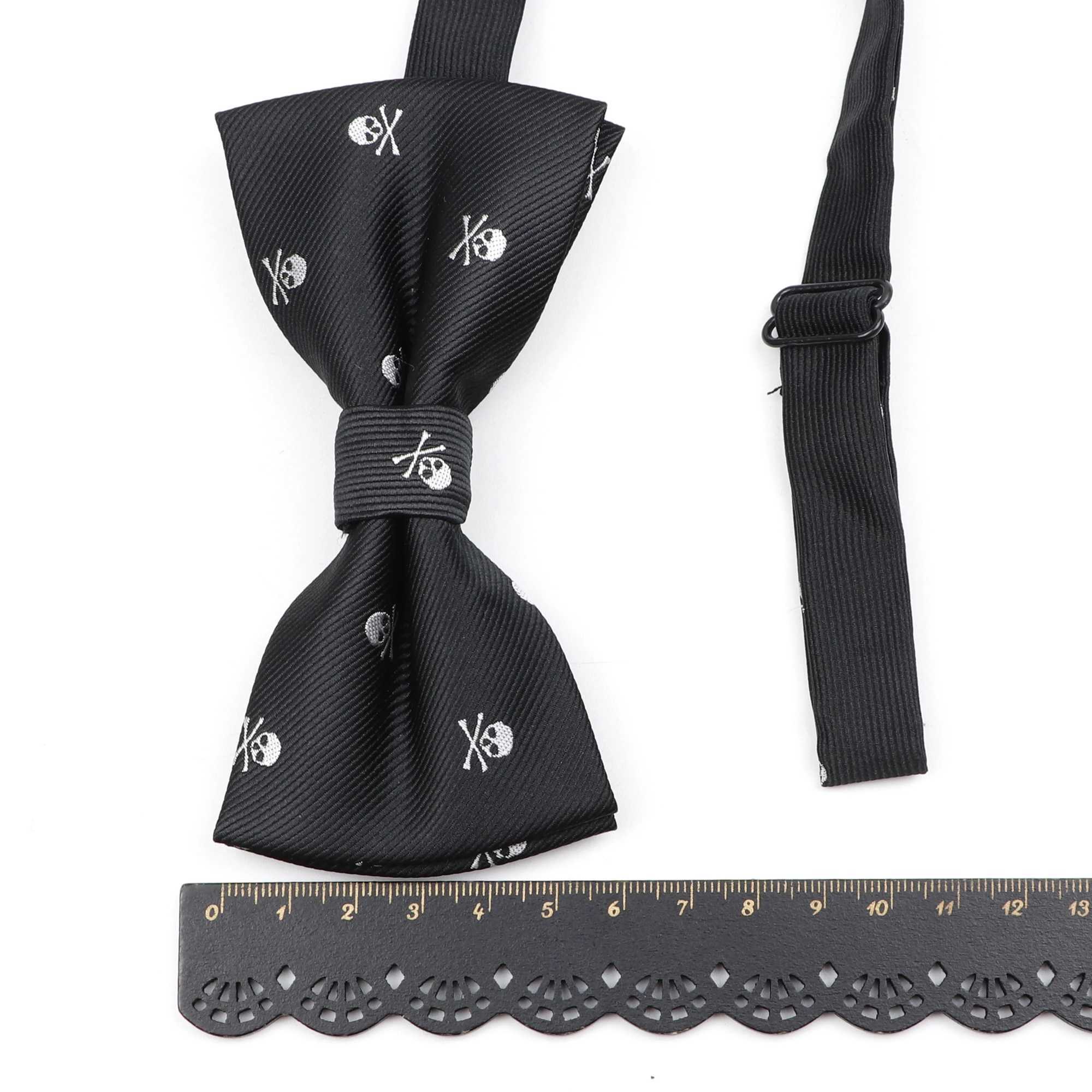 Mens Fashion Skl Tie 100% Microfiber Tie Weaving Pol Jacquard Wedding Halloween Party Dress Necklace Y240925
