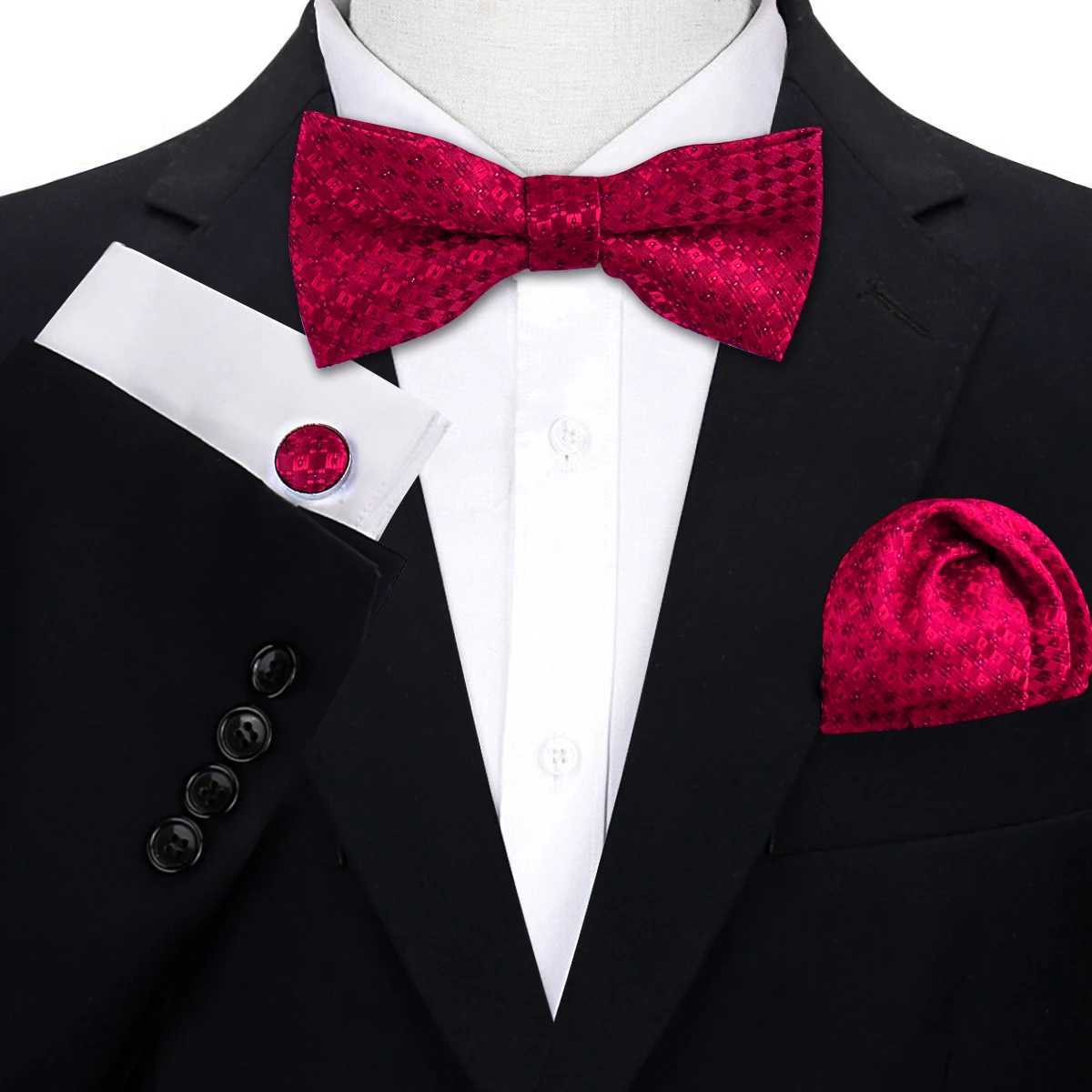 3-piece collar tie mens cufflink set suitable for business weddings Paisley pocket square tie mens Y240925
