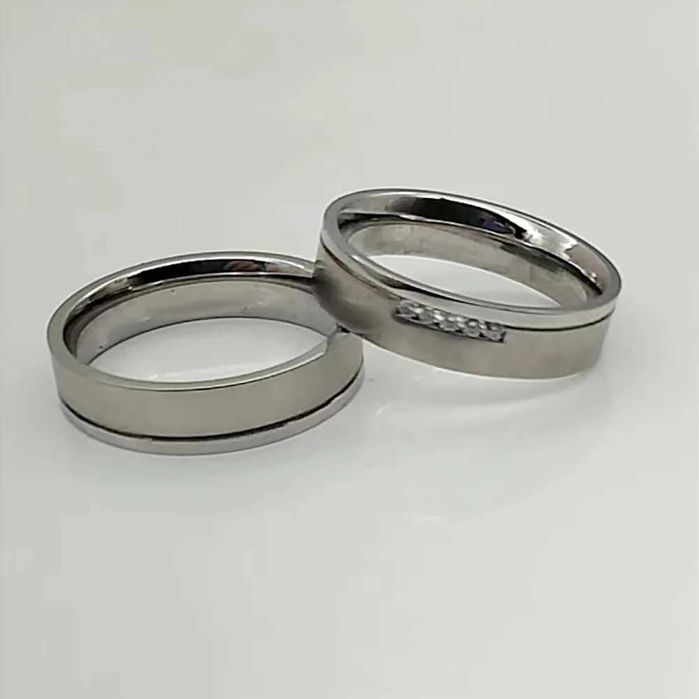 High quality and everlasting love wedding ring set suitable for men women silver white gold titanium 316L stainless steel jewelry couple rings W240925