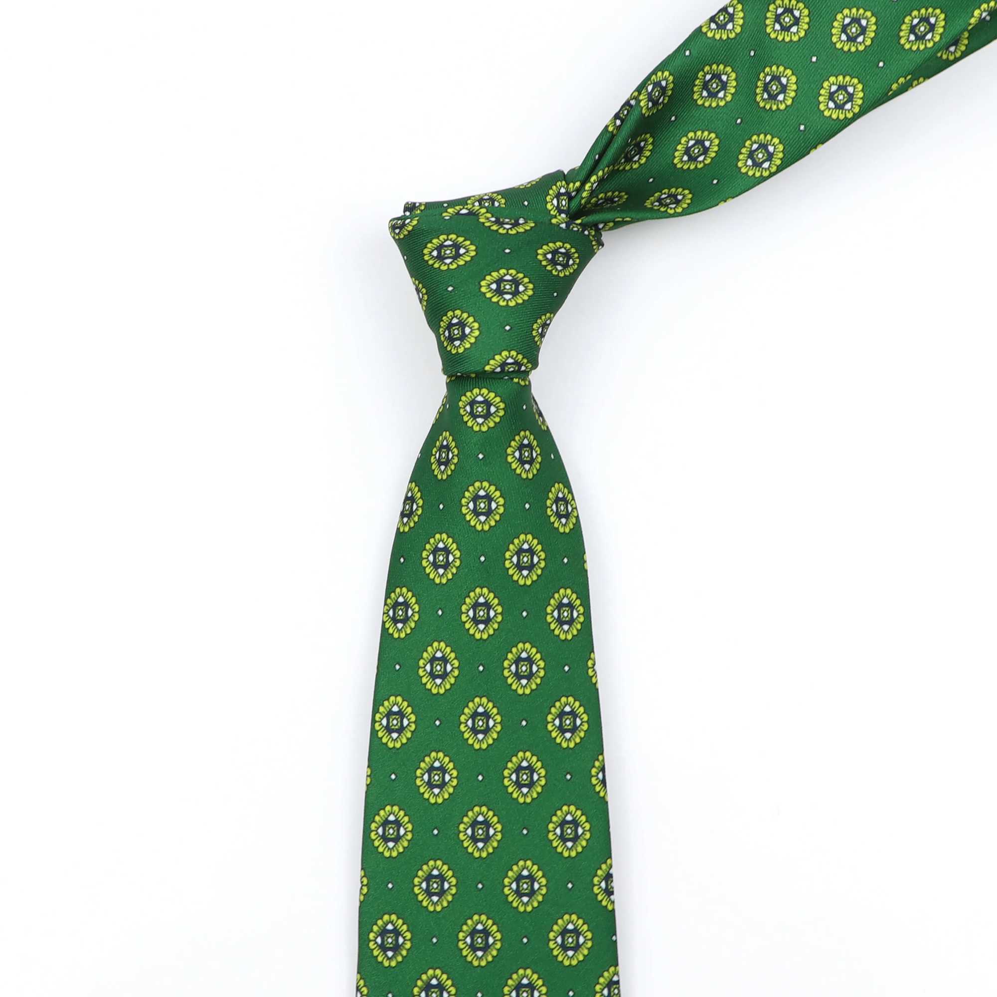 Novelty Bohen Tie Mens Fashion Smooth Round Neck Tie Tight Blue Green Red Paisley Flower Gravata Mens Daily Clothing Gift Y240925