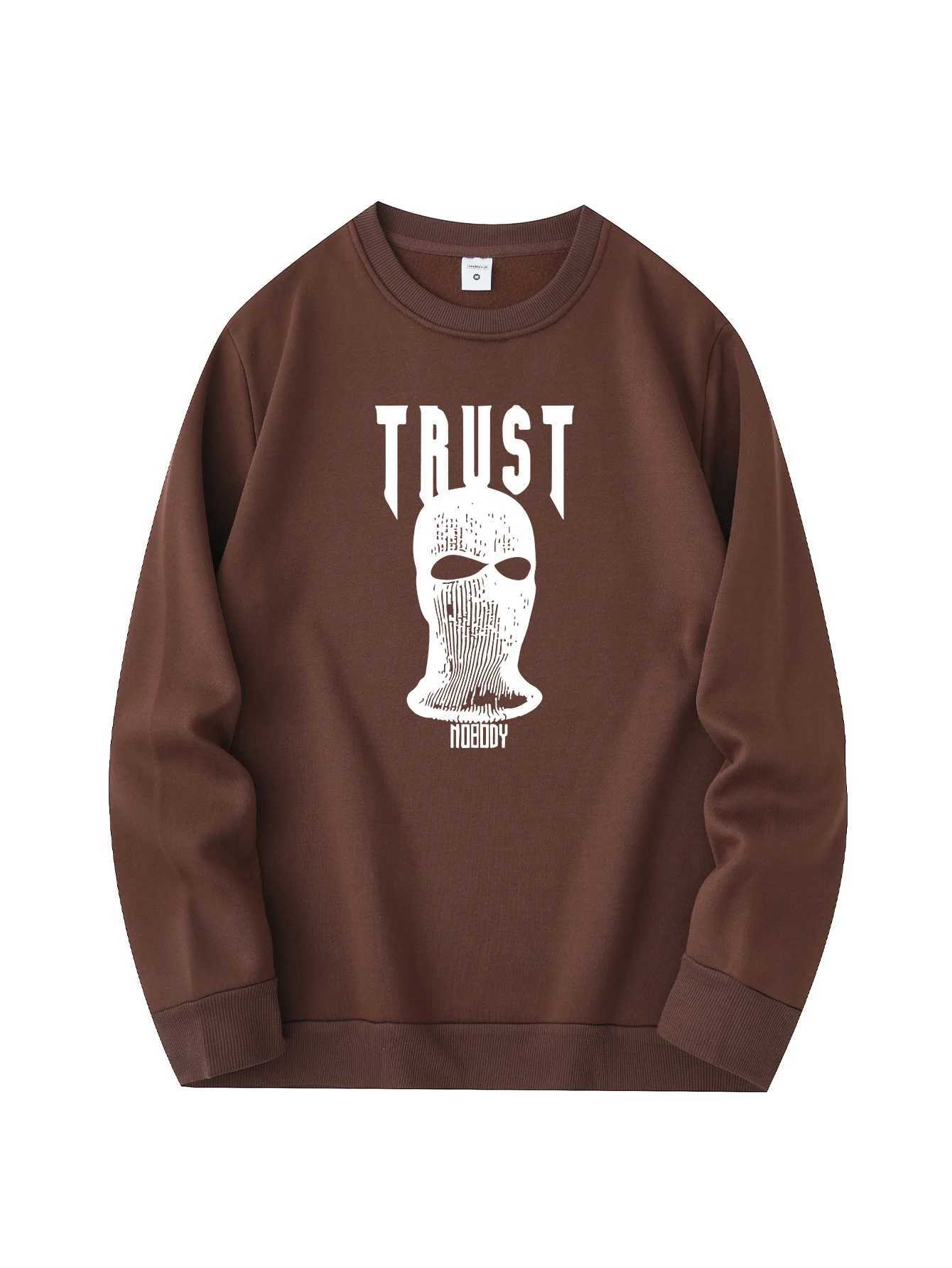 Mens new fashionable round neck sweater casual and daily comfortable round neck sweatshirt mask printing mens jacketX240925