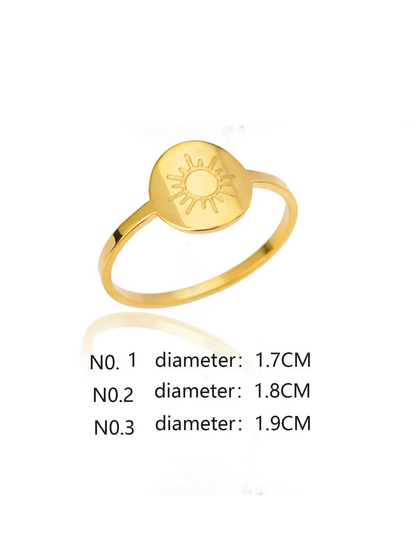 Stainless steel sun ring womens retro gold wedding couple ring womens jewelry gift anillos accesorios mujer W240925