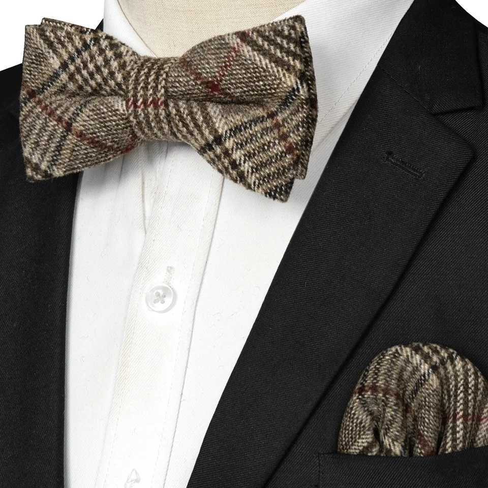 EASTEPIC Cashmere Necklace Double Layer Thick Bow Mens Hanki Set Wool Accessories Warm Color Wedding Gift Winter Party Y240925