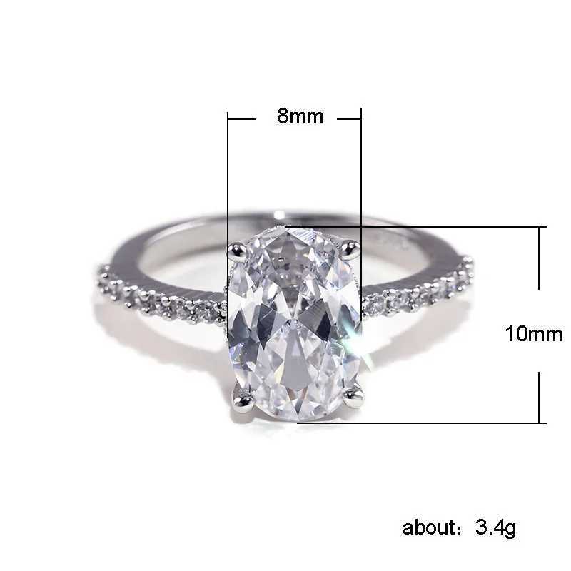 Huitan oval ring with dazzling and bright CZ stone quad set classic wedding anniversary gift for wife and girlfriend W240925