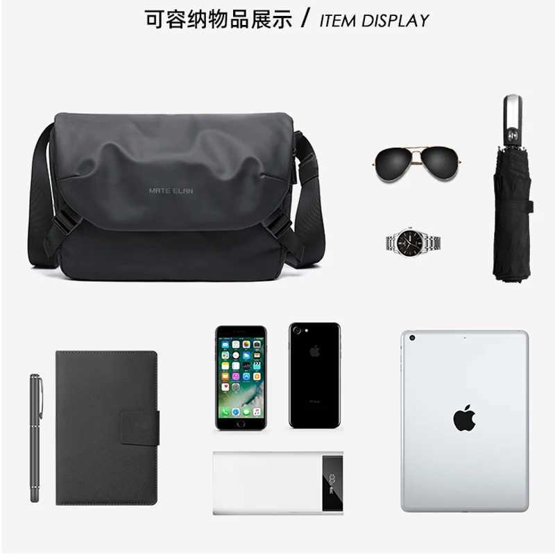 Messenger Bag for Men Waterproof Multi-function Crossbody Bag Anti-theft Traveling Business Sling Bag Black Z240924