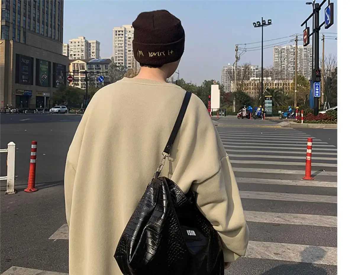 American sweatshirt mens winter loose and trendy Hong Kong style round neck trendy brand versatile youth Korean style jacketsX240925