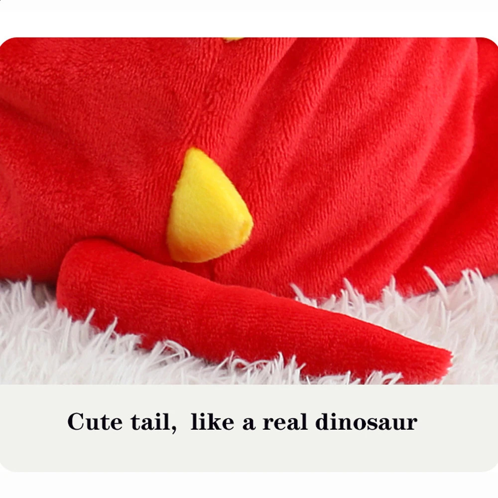 Cute boy hoodie dinosaur flannel pajamas Kigurumi animal suitable for girls comfortable and warm full zip jumpsuit winter 240925