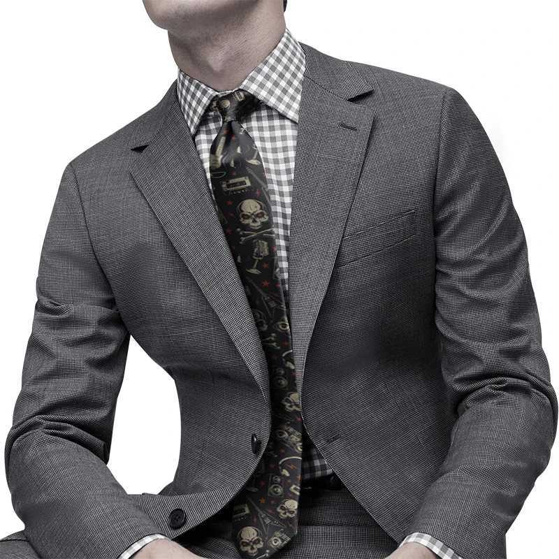 Mens new Skl tie new fashion Grosman tie casual mens tie 8CM wide tie for wedding party accessories Y240925