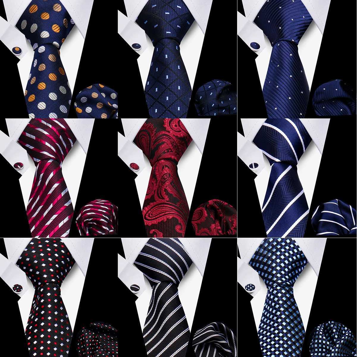 Mens Business Collar Set Classic Plain Sleeve Buckle Handle for Wedding Set High Quality 3-Piece Tie Set Official Gravata Y240925