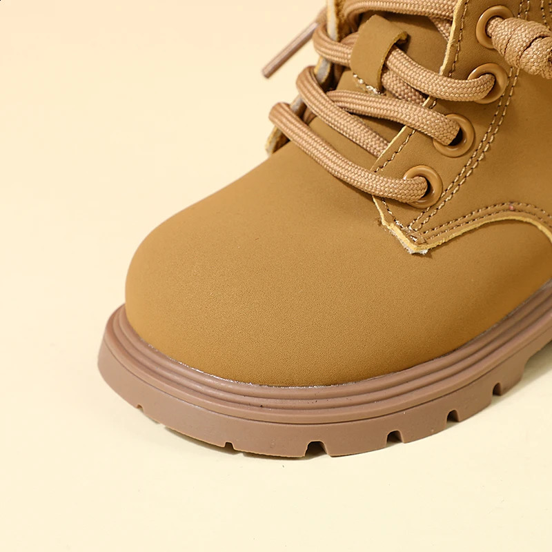 autumn childrens leather boots ankle for young children and boys soft sole anti slip fashionable little girls EU 1525 240925