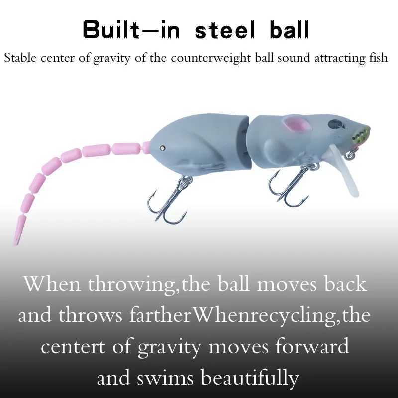 15.5CM Artificial Mouse Lure Plastic Mouse Fishing Lure Swimbait Rat Pike Bass Minnow Floatingbaits Fishing Tackle AccessoriesXJ250122