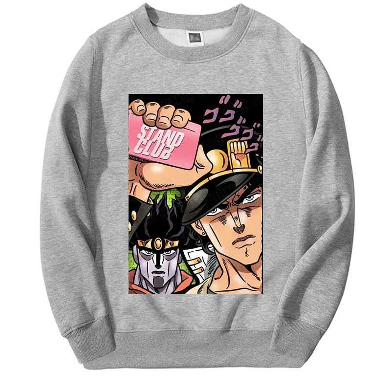 JOJOs Bizarre Adventure Mens Hoodie Sweatshirts Japan Anime JOJO Stone Ocean Male Streetwear Oversize Round Neck SportswearX240925