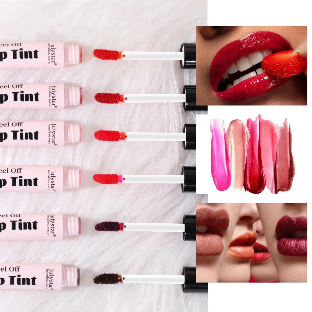 6 Colors Peel Off Liquid Lipstick Waterproof Longlasting LipGloss Mask Moisturizer Tear Pull Lip Lint Cosmetic Makeup Maquillage 250107
